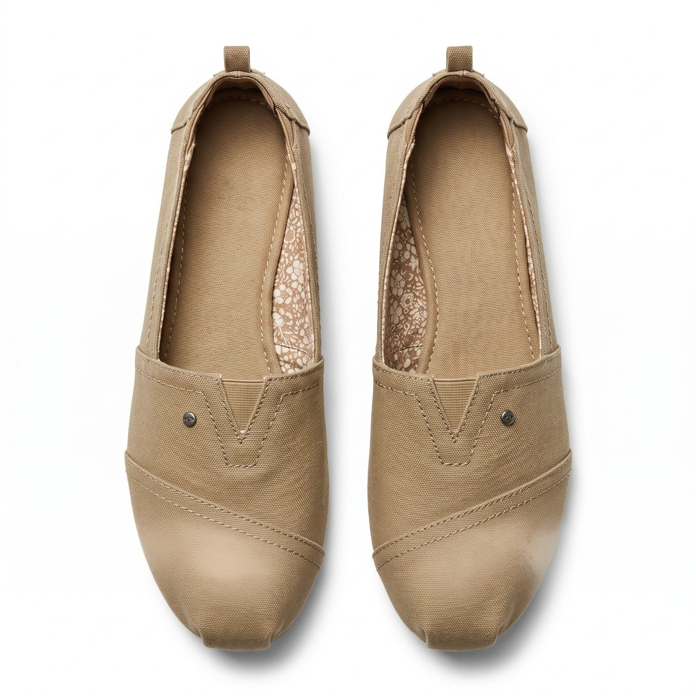 Mad Love Womens 10 Tan Canvas Slip On Flats NWT Boho Casual Shoes